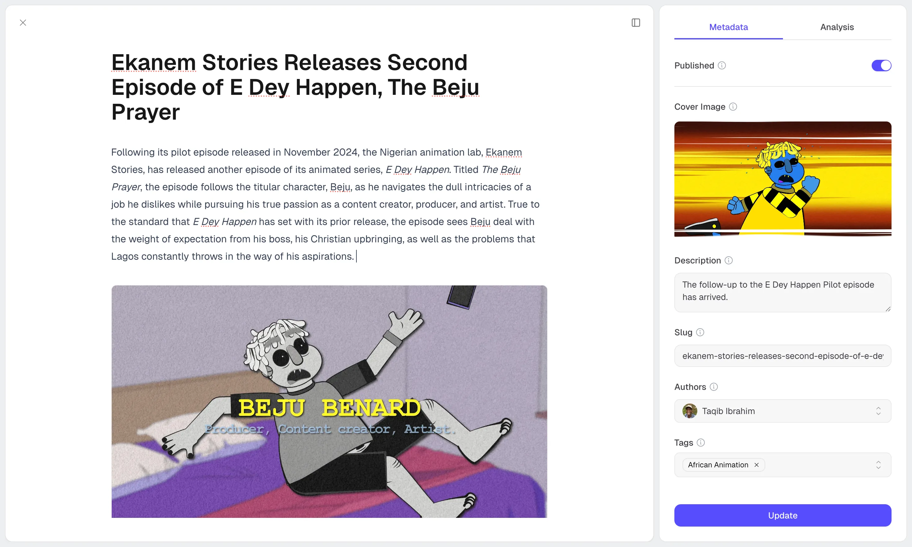 Astra CMS Editor Interface